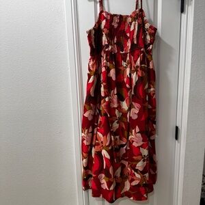 a new day Red Floral Print Sundress for Girls
